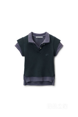叠搭紧身 Polo 衫