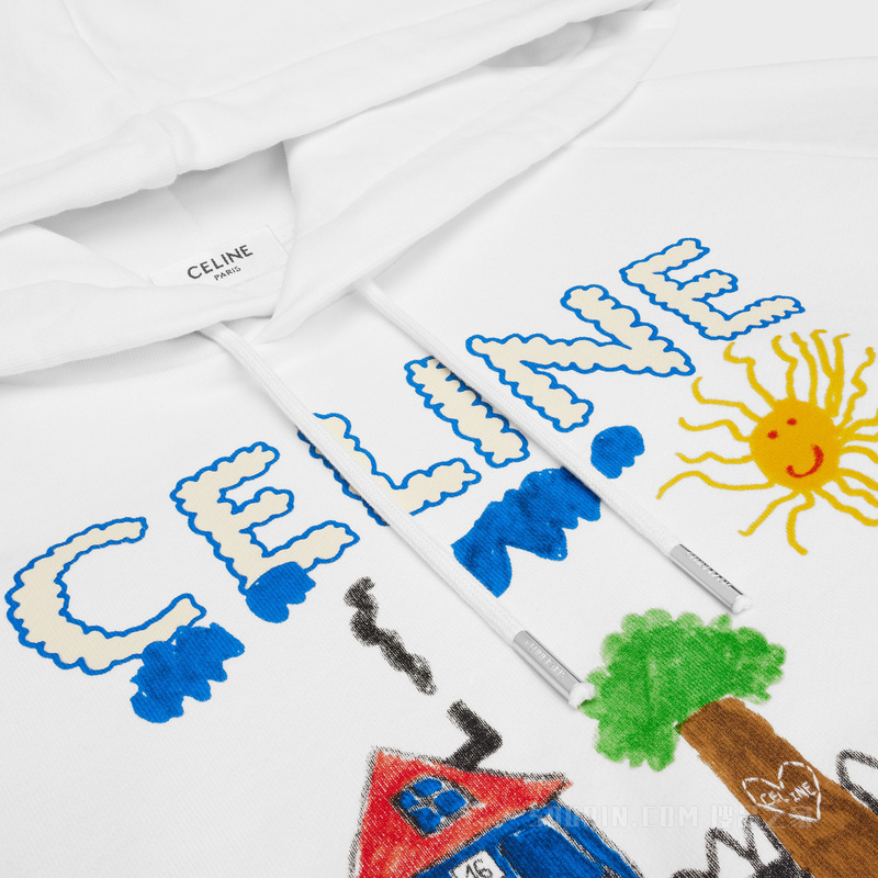 70年代风格连帽衫 米白色/多色-01MU