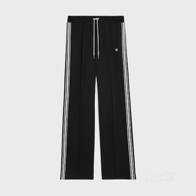 双面平纹针织运动裤 黑色/白色-38AW
