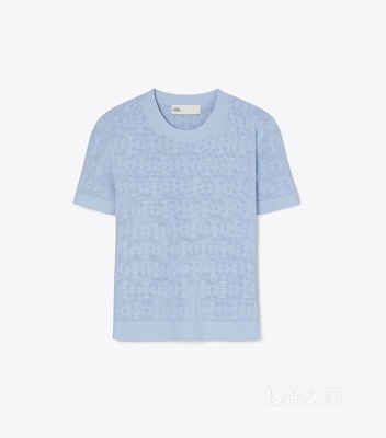 T Monogram 提花毛衣 水洗蓝