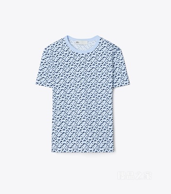 棉质T恤 以浅蓝色为底色的 T Monogram 图案
