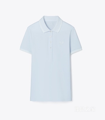 Polo 衫 浅蓝色/雪花白