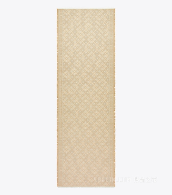 T Monogram 提花围巾 陶土灰