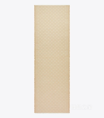 T Monogram 提花围巾 陶土灰