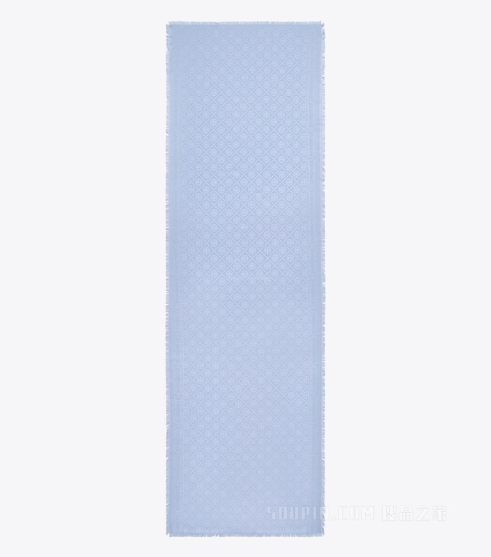 T Monogram 提花围巾 晨曦蓝