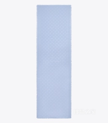 T Monogram 提花围巾 晨曦蓝