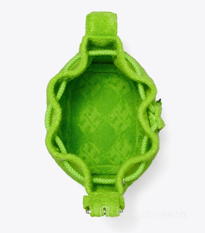 T Monogram Terry 迷你水桶包 亮蕨绿色