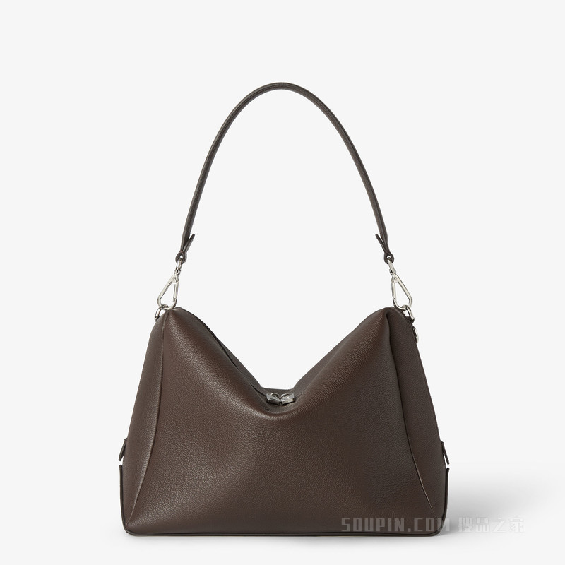 FENDI Lui大号手袋 深棕色皮革手袋