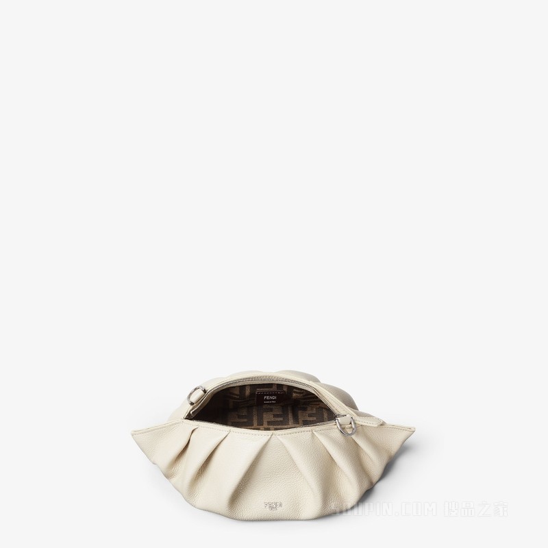 FENDI Food中号手拿包 象牙白色皮革手拿包