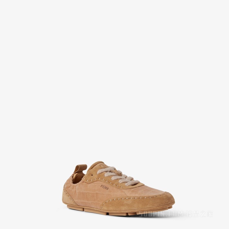 FENDI Fit运动鞋 米色皮革低帮鞋