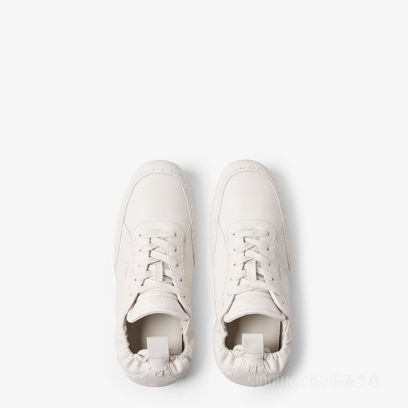 FENDI Fit运动鞋 白色皮革低帮鞋