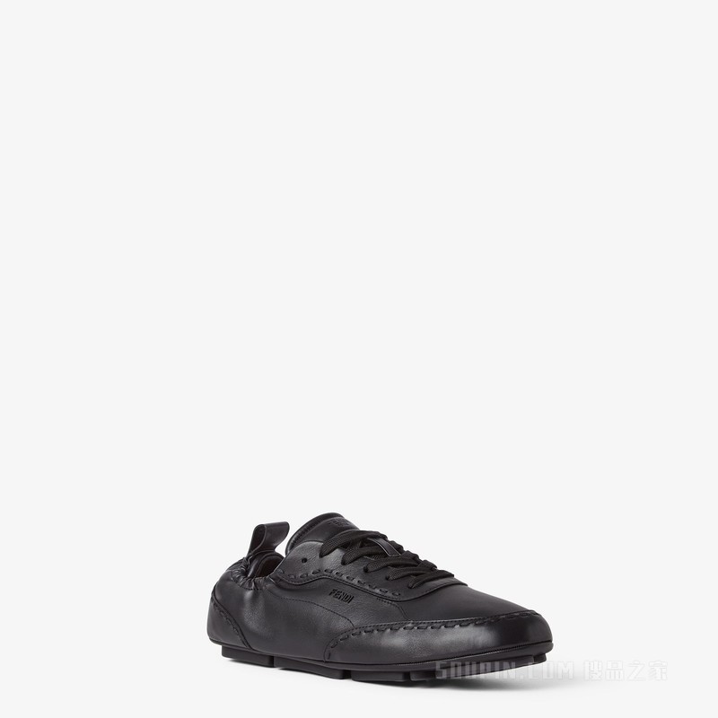 FENDI Fit运动鞋 黑色皮革低帮鞋