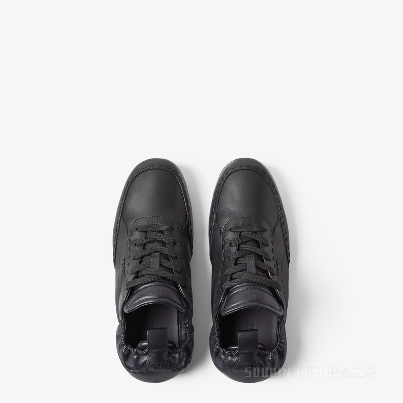 FENDI Fit运动鞋 黑色皮革低帮鞋