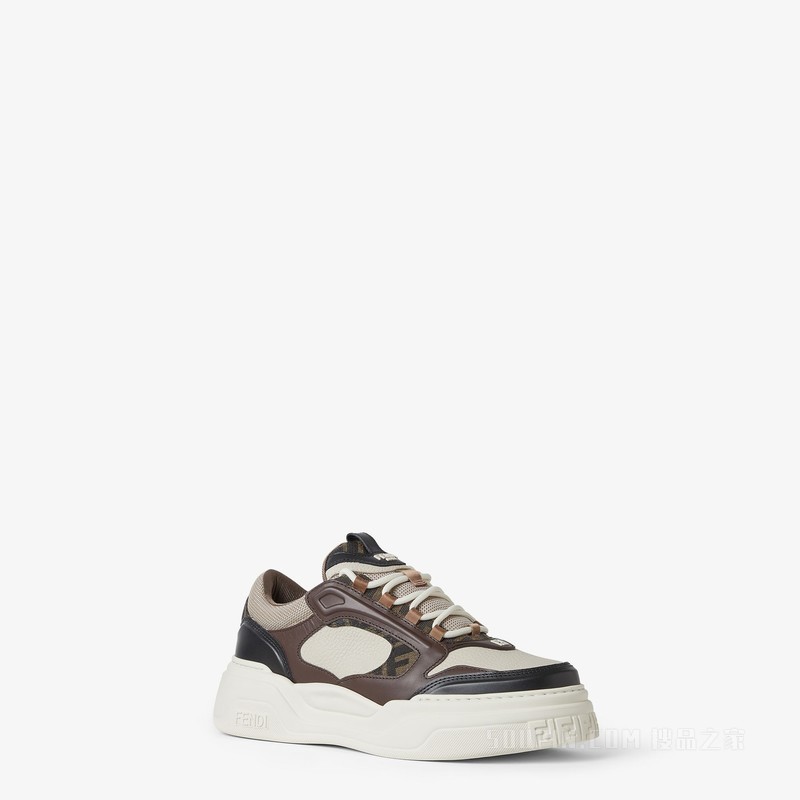 Fendi Force运动鞋 白色皮革低帮鞋