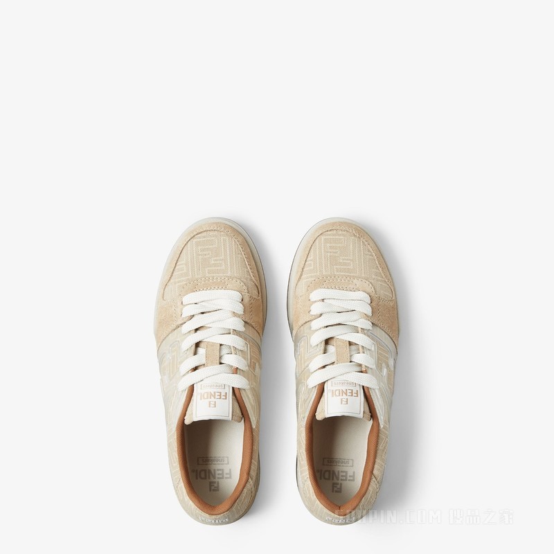FENDI Match运动鞋 米色FF提花低帮鞋