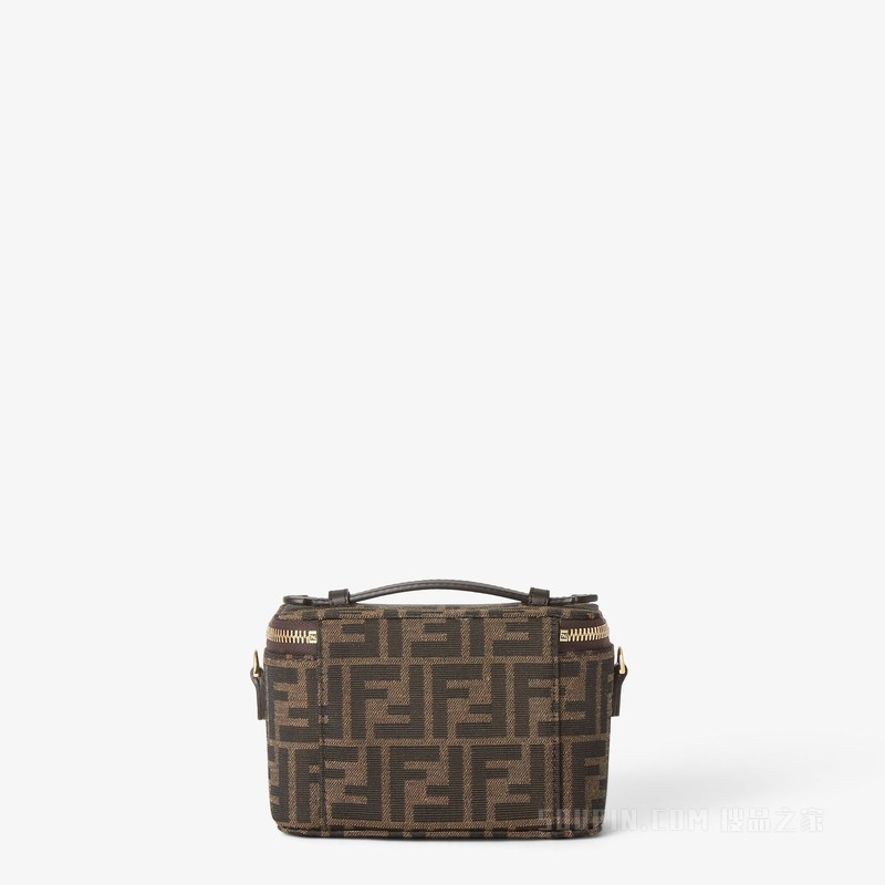 FENDI Vanity 烟草棕FF提花布料迷你手袋