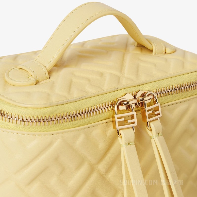 FENDI Vanity FF图案黄色纳帕皮革迷你手袋