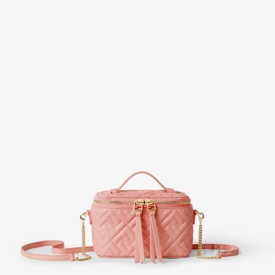 FENDI Vanity FF图案粉红色纳帕皮革迷你手袋