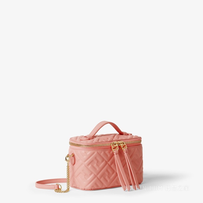 FENDI Vanity FF图案粉红色纳帕皮革迷你手袋