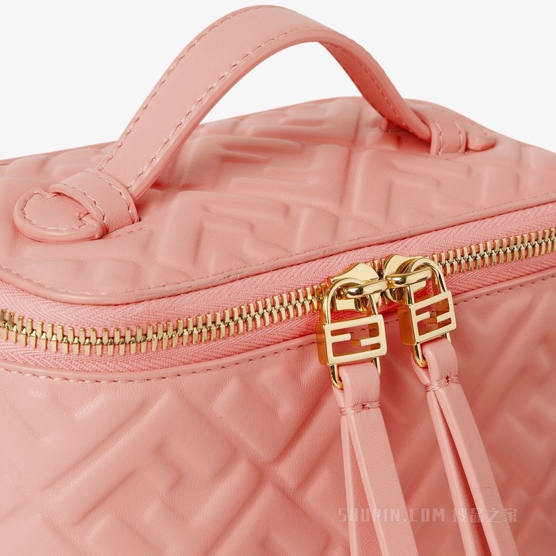 FENDI Vanity FF图案粉红色纳帕皮革迷你手袋