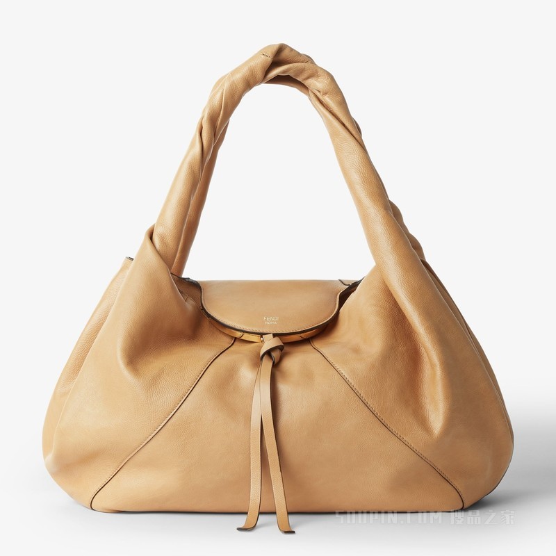 FENDI Spy大号手袋 米色皮革手袋