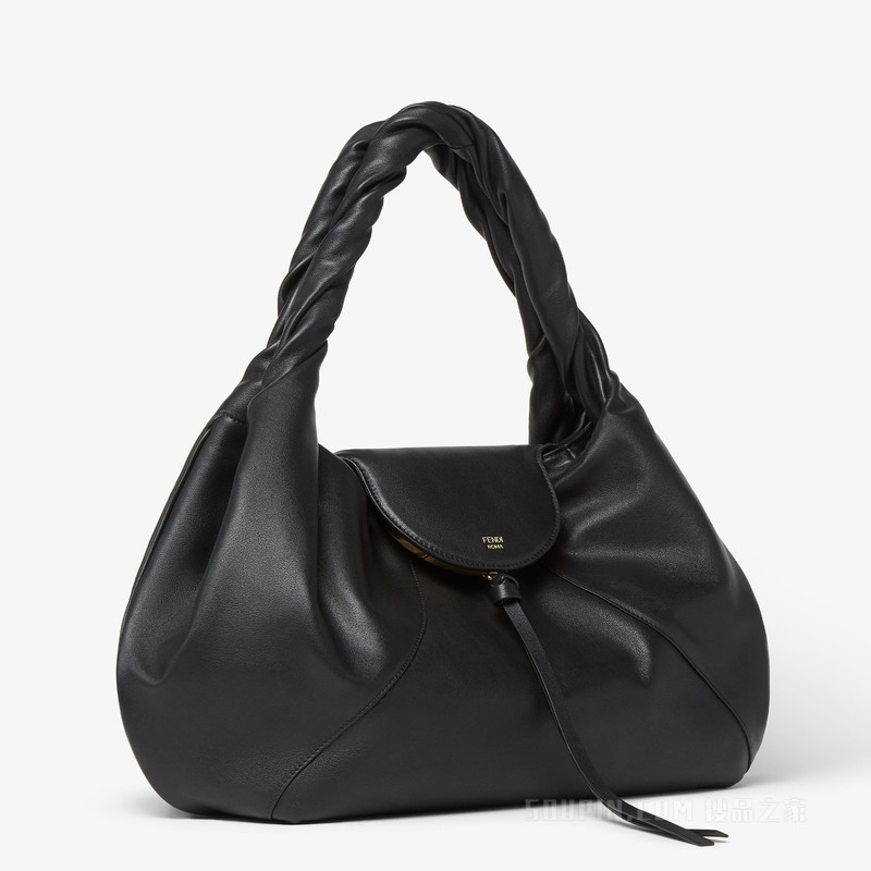 FENDI Spy大号手袋 黑色皮革手袋