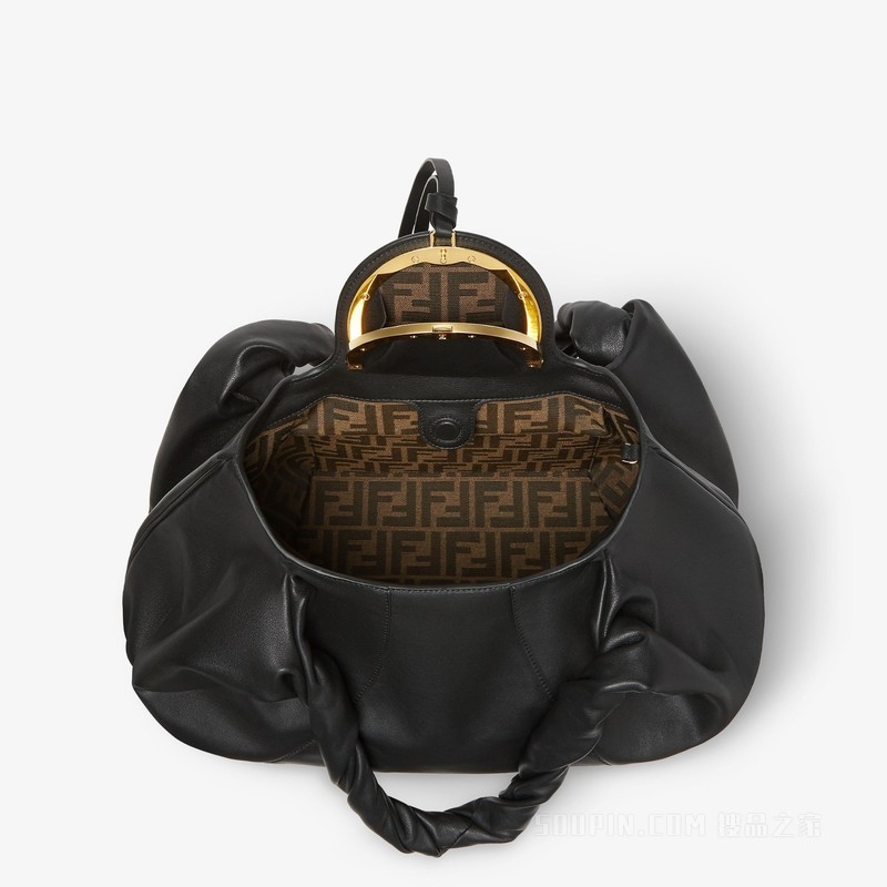 FENDI Spy大号手袋 黑色皮革手袋