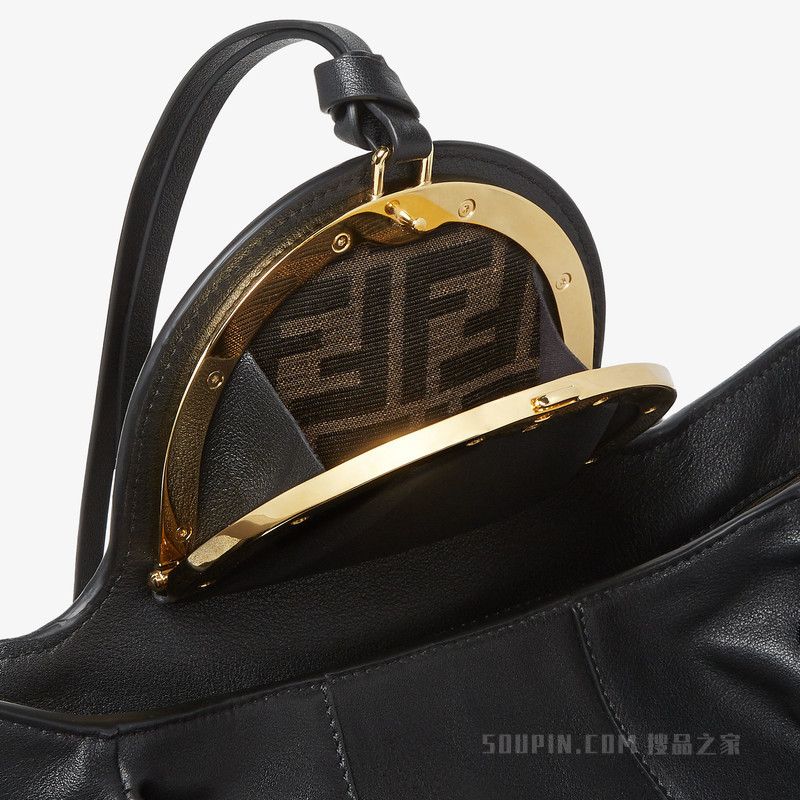 FENDI Spy大号手袋 黑色皮革手袋