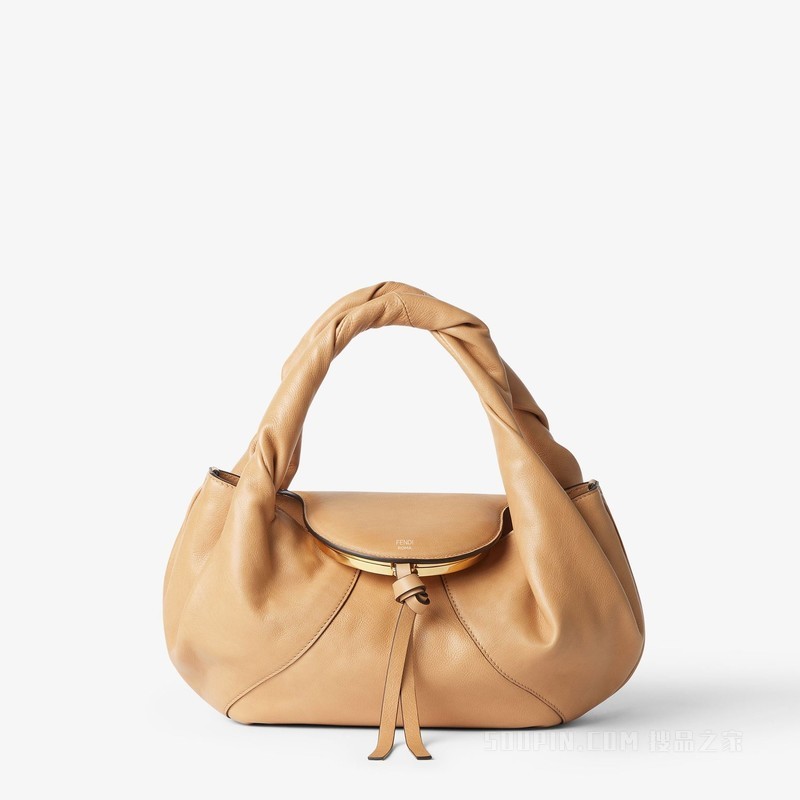 FENDI Spy小号手袋 米色皮革手袋