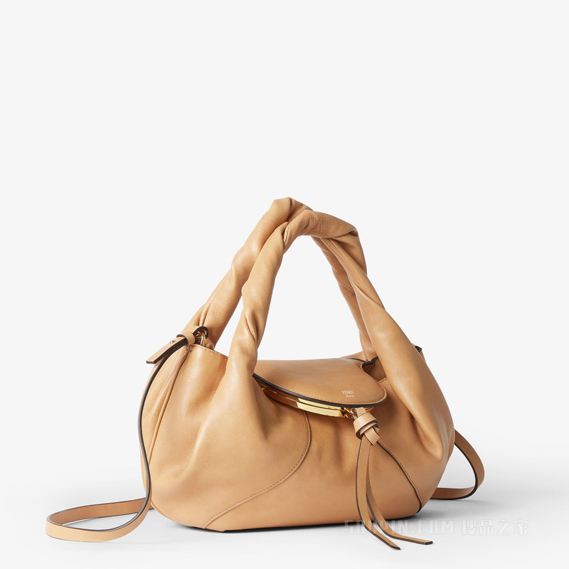 FENDI Spy小号手袋 米色皮革手袋