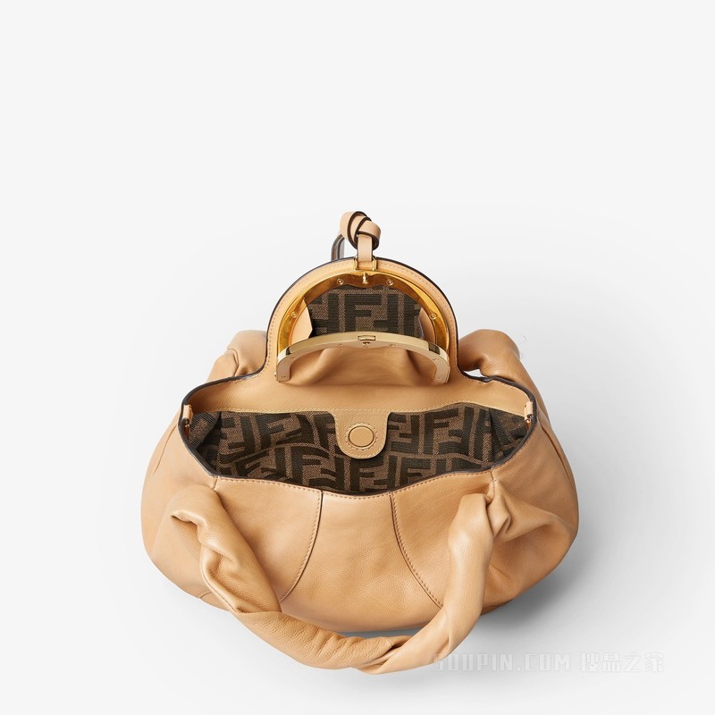 FENDI Spy小号手袋 米色皮革手袋