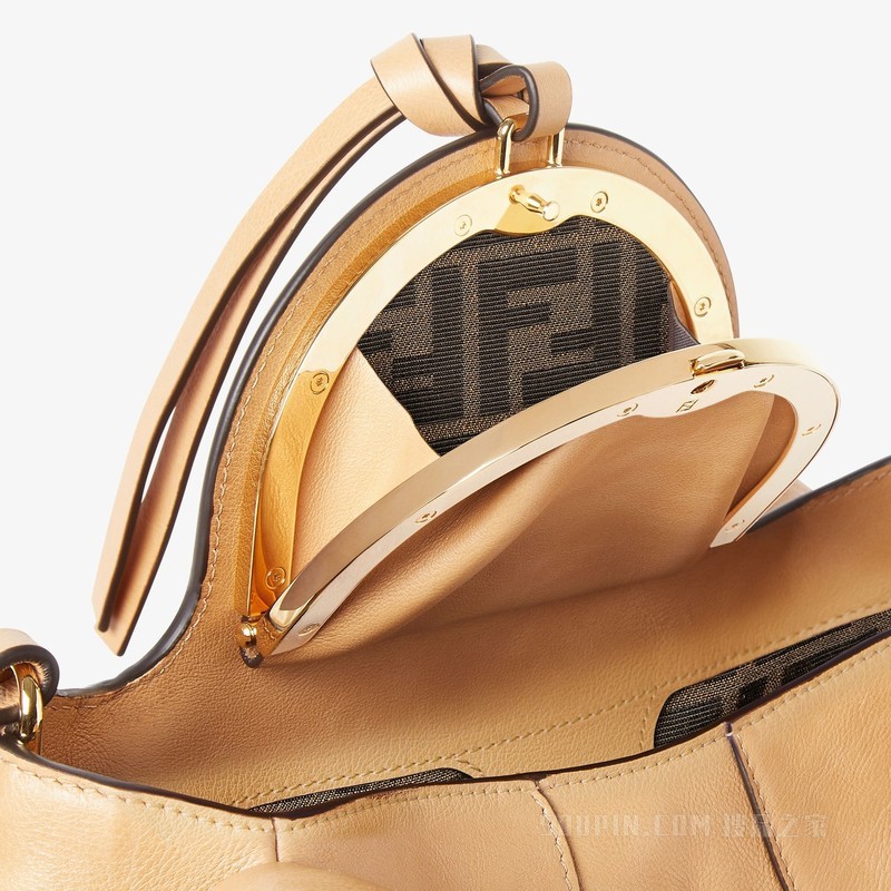 FENDI Spy小号手袋 米色皮革手袋