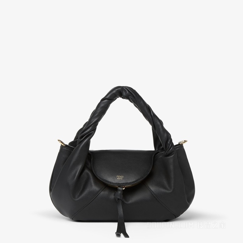 FENDI Spy小号手袋 黑色皮革手袋