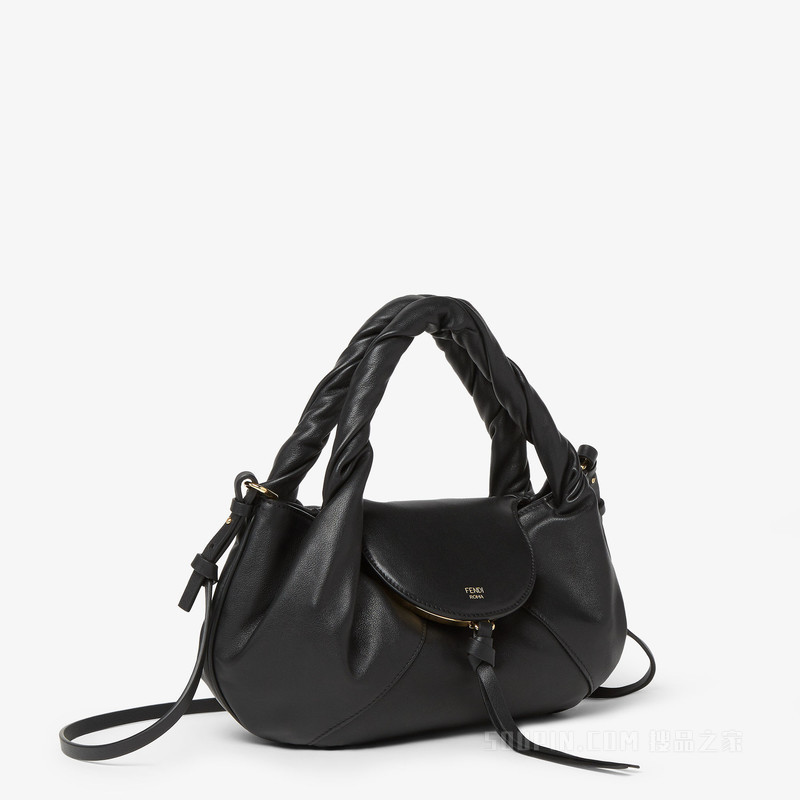 FENDI Spy小号手袋 黑色皮革手袋