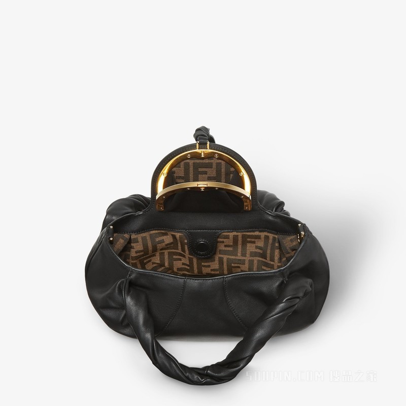 FENDI Spy小号手袋 黑色皮革手袋