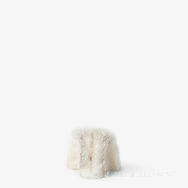 FENDI Arco 白色羊剪毛凉鞋