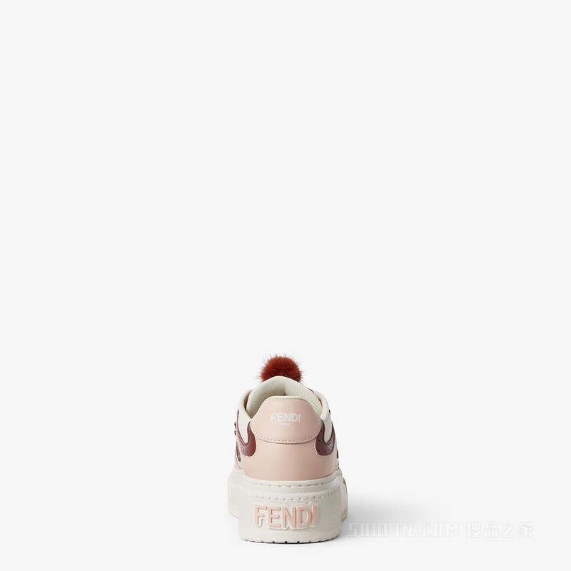 FENDI Match 粉红色皮革吊饰低帮厚底鞋
