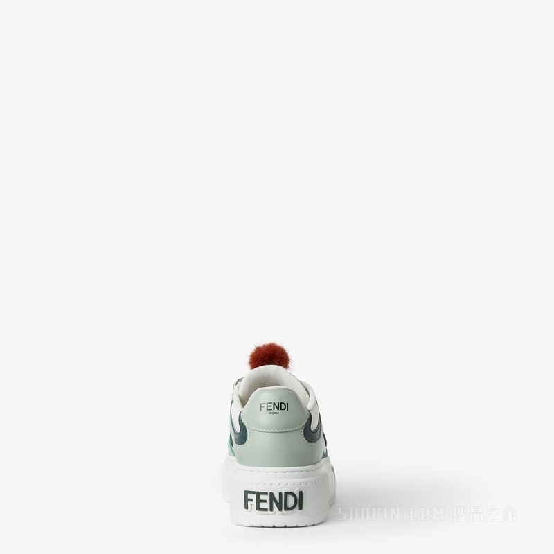 FENDI Match 绿色皮革吊饰低帮厚底鞋