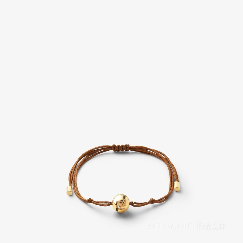 FENDI Sphera手链 棕色绳索和金色金属手链