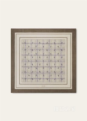 Boteh方巾（60 x 60） 羊绒, 桑蚕丝