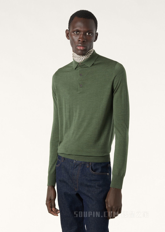 Loro Piana 男士 Polo 针织衫 初剪羊毛