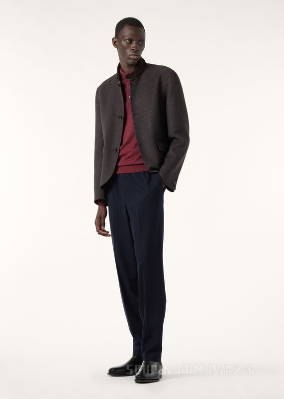 Loro Piana 男士 Polo 针织衫 初剪羊毛