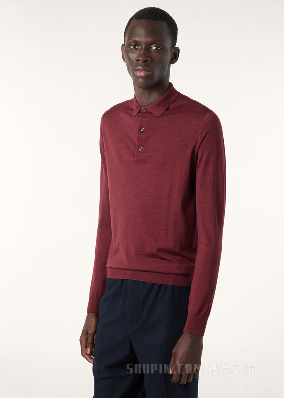 Loro Piana 男士 Polo 针织衫 初剪羊毛
