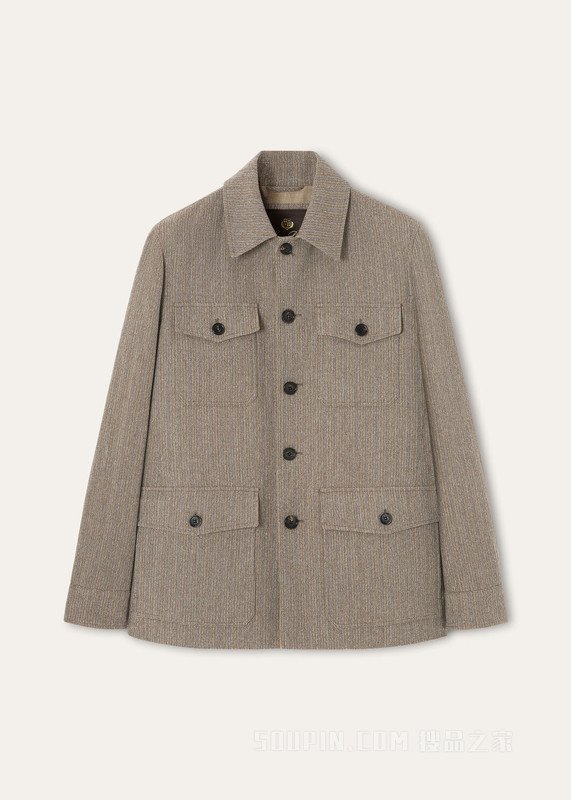 Piers男士户外夹克 亚麻, 初剪羊毛