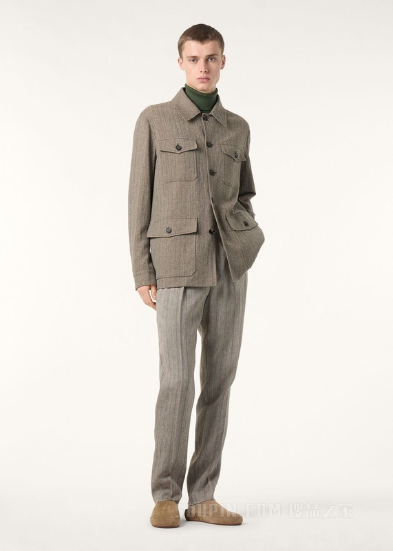 Piers男士户外夹克 亚麻, 初剪羊毛