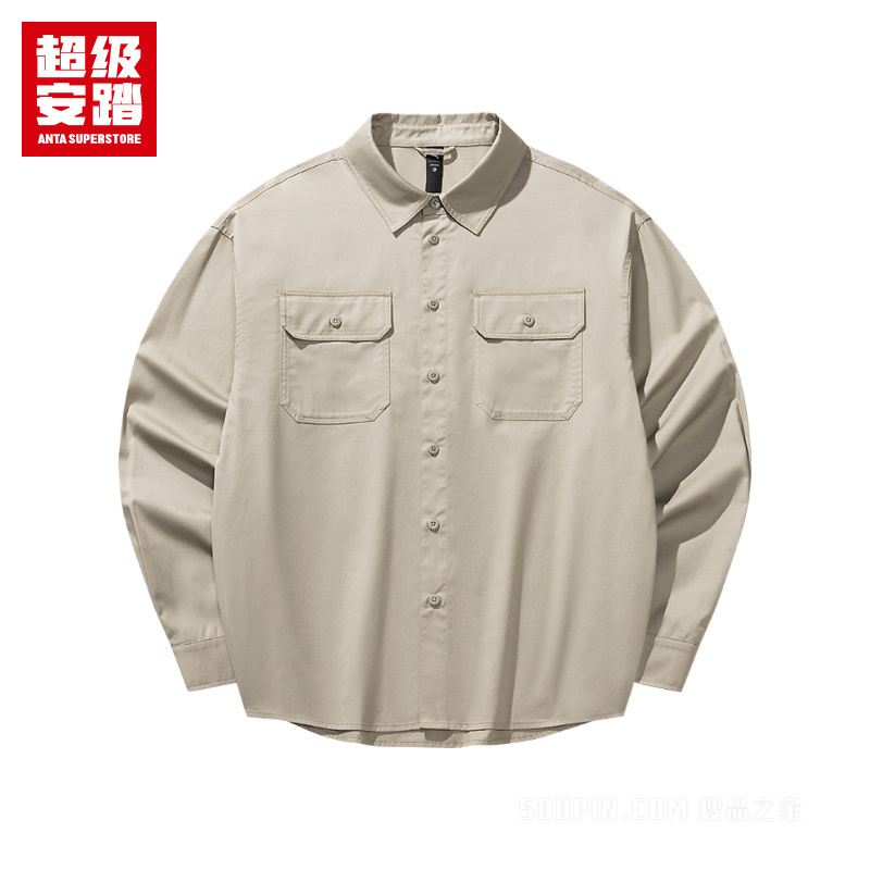 超级安踏潮流文化男子长袖衬衫