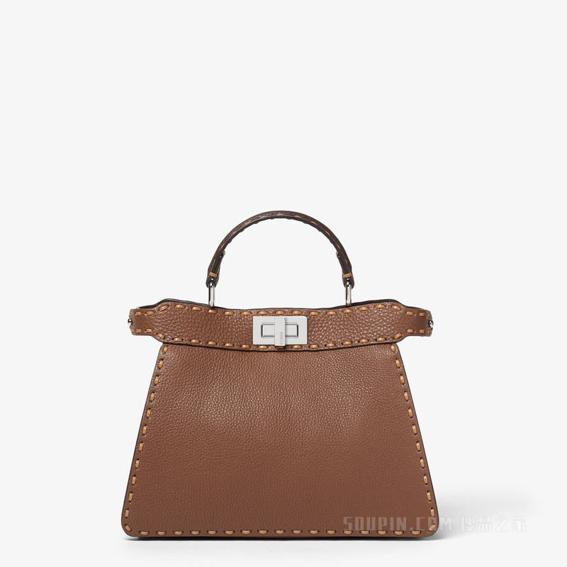 Peekaboo ISeeU小号手袋 拼色棕色Selleria手袋