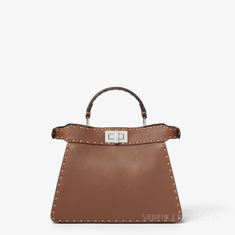 Peekaboo ISeeU小号手袋 拼色棕色Selleria手袋