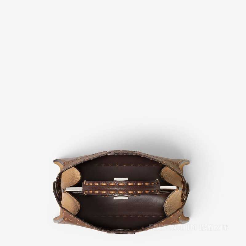 Peekaboo ISeeU小号手袋 拼色棕色Selleria手袋