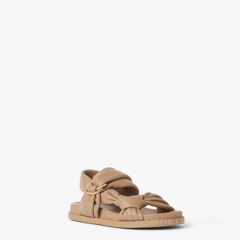 FENDI Feel 米色纳帕皮革凉鞋